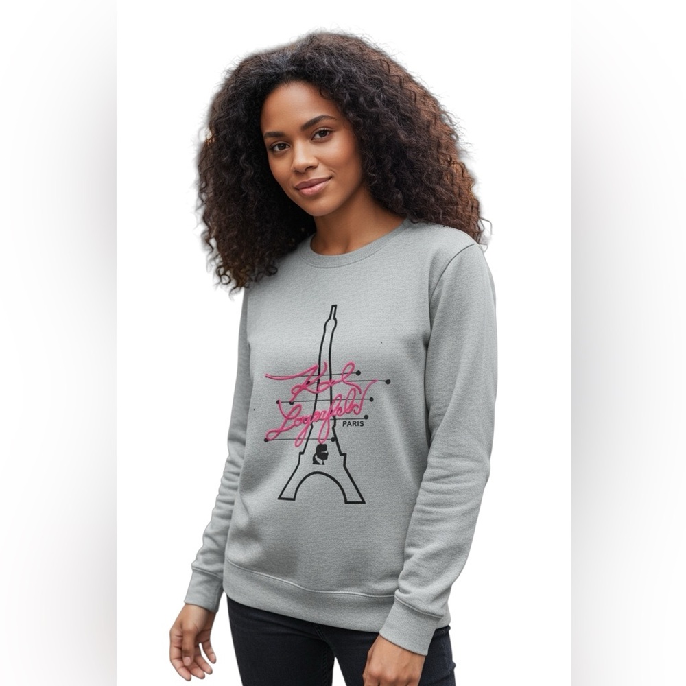 Karl Lagerfeld Paris Eiffel Tower city core, cabin core, Paris core swearshirt